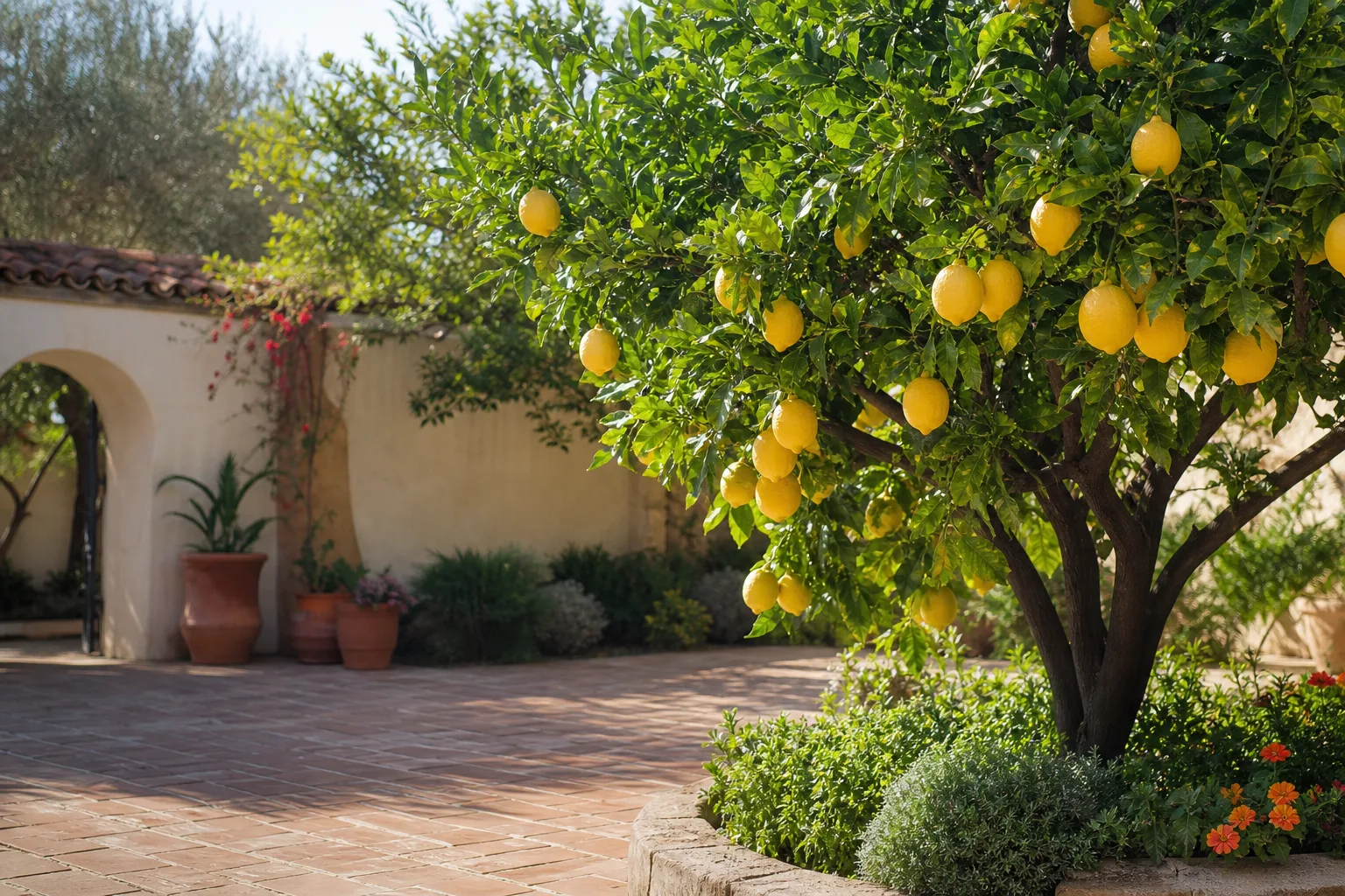 Limonero adulto con frutos amarillos